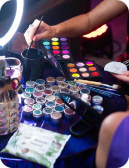 stand maquillage paillette flash paillettes