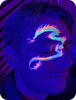face painting UV neon light maquillage fluo