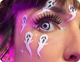 maquillage halloween flash paillettes 